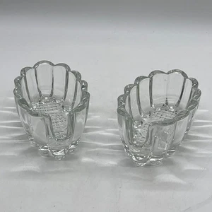 Juego De Colección De 2 Porta Utensilios De Vidrio Mesa Festoneada Decoración Buffet - Imagen 1 de 3