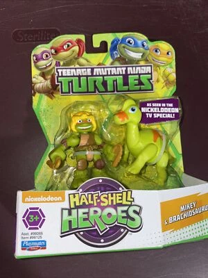 Teenage Ninja Mutant Turtles Half Shell Heroes - Mikey & Brachiosaurus Figures - Image 1 of 4