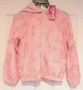 Barbie Hooded Pink Jacket Girls Size M (10/12) NEW - Picture 1 of 2