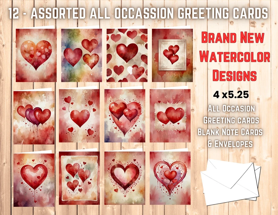 12 Assorted All Occasion Greeting Cards Blank with Envelopes #09 - Image 1 of 1