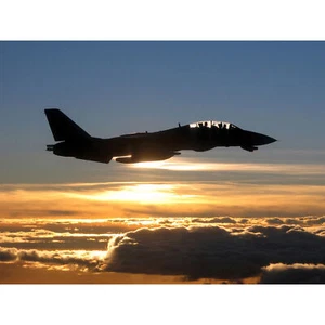 US Navy F14D Tomcat Kampfjet Silhouette XL Wandbild Leinwandbild - Bild 1 von 6