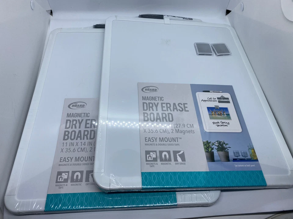 2x Dry Erase Board The Board Dudes Magnetic Dry Erase Easy Mount 11" x 14'' NEW - Image 1 of 4