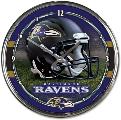 NFL Baltimore Ravens Wall Clock Chrome Watch Football Cover