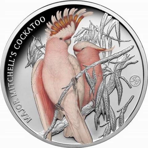 Niue 2023 Major Mitchell's Cockatoo John Gould Birds Australia $1 1 Oz Silver Cover