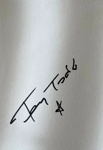 Hand signed TONY TODD,  FILM,  TV  memorabilia autograph Cover