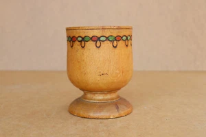 Pen Holder Vintage Wood Desk Holder for Pencils Goblet Rustic Farmhouse Decor - Picture 1 of 8