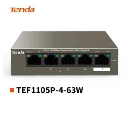 TEF1105P-4-63W 5 port 100M Network Switches PoE power supply switch network - Image 1 of 4