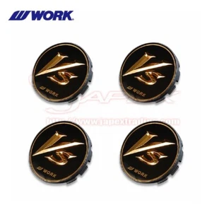 WORK VS-XX "VS" 20" Centre Caps - Black/Gold (Small Base)Set Of Four Caps - Picture 1 of 4