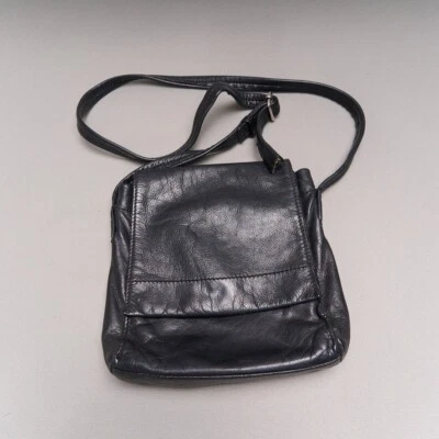 Сумочка через плечо Nine West черная кожа 9x9 регулируемый ремень - Изображение 1 из 4