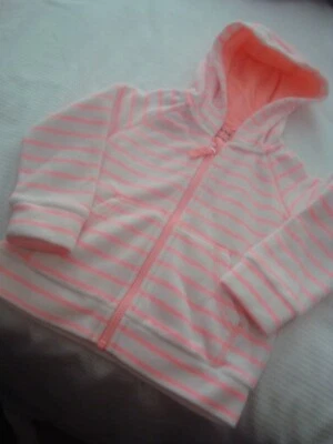 TU - Girls Neon Striped Zip up Hoodie - age 18/24mths - Image 1 of 2