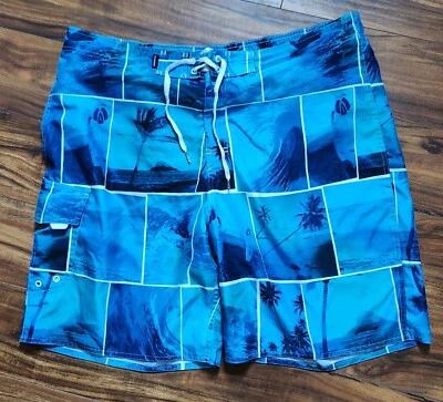 Joe Boxer Mens Swim Shorts Trunks ~ Tropical Hawaiian Print ~ XL - Image 1 of 3