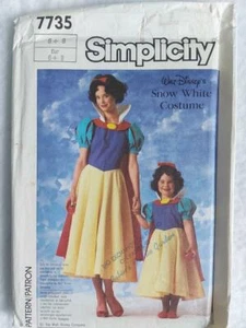 Simplicity 7735 Walt Disney's Snow White Costume Patterns Size 6-8  1986 - Picture 1 of 2