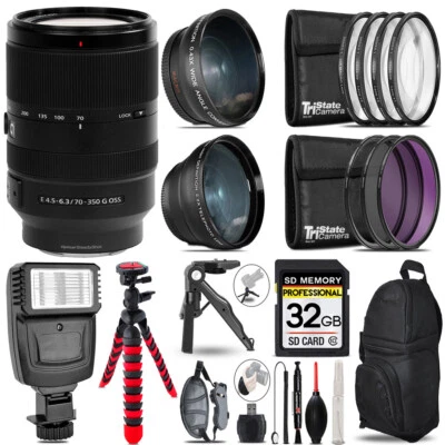 Lente Sony E 70-350 F/4,5-6,3 G OSS - Kit de 3 lentes + Flash + Trípode - Kit de 32 GB Foto 1 de 4