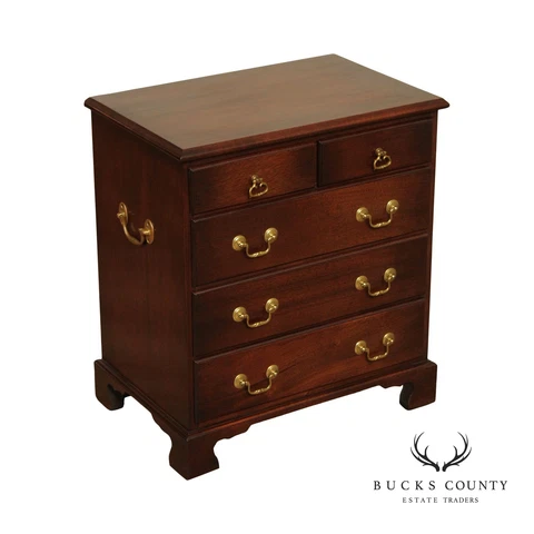 George III Style Vintage Mahogany Nightstand Chest Cover