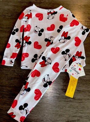 Disney Niñas Pequeñas Minnie Mouse Corazones San Valentín Pijama Set para Dormir 4T Foto 1 de 4