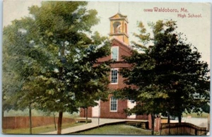 HIGH SCHOOL Waldoboro, Maine ME c1909 - Postcard - Imagen 1 de 2