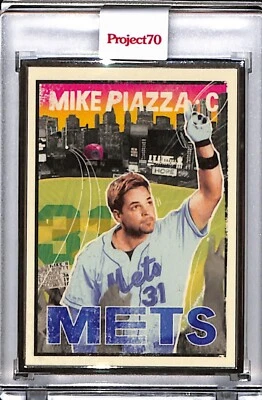 2021 TOPPS PROJECT 70 #638 MIKE PIAZZA BY NICO P70 AP SILVER FRAME 27/51 - Image 1 of 2