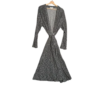 Michael Stars Duster Cardigan Wrap Dress Womens 3X Gray Knit Stretch Long Sleeve - Picture 1 of 6