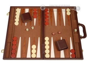 Juego de backgammon de lujo de 15 pulgadas - marrón | juegos de mesa clásicos - Imagen 1 de 6