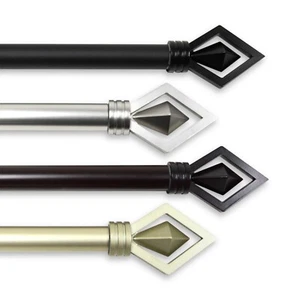 Lumiere 1" Curtain Rod Adjustable Drapery Rod 28-240" (5 sizes, 4 colors) - Picture 1 of 5