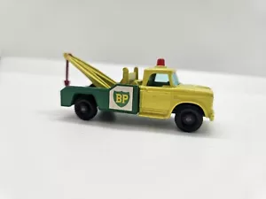 MATCHBOX #13-D YELLOW & GREEN BP DODGE WRECK TRUCK MADE N ENGLAND BY LESNEY 1965 - Picture 1 of 6