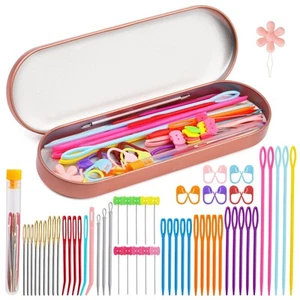 61pcs Yarn Needle Set Bent Tapestry Needles for Crocheting Plastic Sewing Nee... - Picture 1 of 7