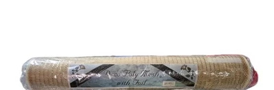 Deco Poly Mesh Cream With Gold Foil 21" x 10 yrds  NEW (A169) - Image 1 of 2