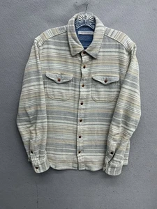 Outerknown Mens Blanket Shirt Blue Multicolor Plaid Size Medium Surf Skate Beach - Picture 1 of 11