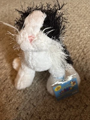 HM016 Ganz Webkinz Black and White Cat Plush New With Sealed Code - Image 1 of 3