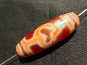 Unusual Rare Tibetan Reddish Natural Agate Dzi *Bodhi* Bead NN097 - Picture 1 of 5