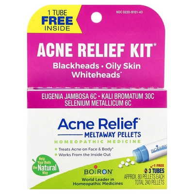 Acne Relief, 3 Tubes, 80 Meltaway Pellets Each - Image 1 of 3