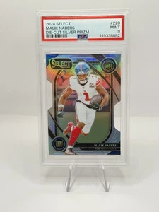 2024 Panini Select Malik Nabers Rookie Silver Prizm Troquelado Club Nivel PSA 9 - Imagen 1 de 2