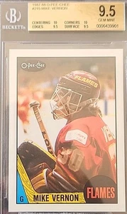 1987 OPC #215 MIKE VERNON ROOKIE CARD BGS 9.5 GEM MINT with 2 10's !!! - Picture 1 of 5