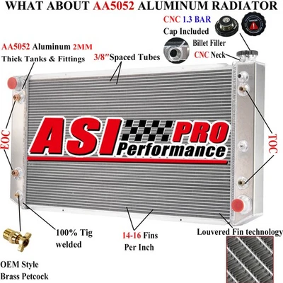 4-Row Radiator Fit 1992-93 Chevy GMC K2500 K3500/ C2500 C3500 6.5L V8 Diesel AT Foto 1 de 4