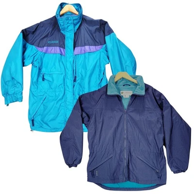 Chaqueta de intercambio Columbia 3 en 1 talla L para mujer azul púrpura caparazón suave esquí al aire libre Foto 1 de 4