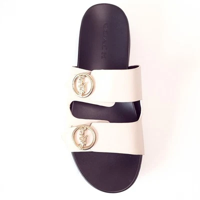 Женские кожаные сандалии-слипоны Coach GABLE 8.5B цвет Chalk Beige G5136 - Изображение 1 из 4