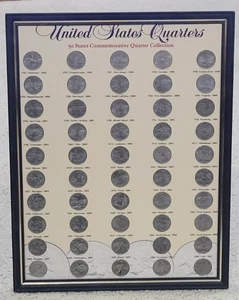 US 50 State Commemorative Quarters 1999-2008 Complete Set – 11x14” Display Board - Picture 1 of 7