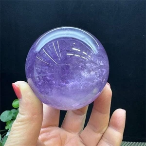 Sfera di ametista naturale 68 mm cristallo di quarzo sfera gemma Reiki cristallo regalo guarigione - Foto 1 di 7
