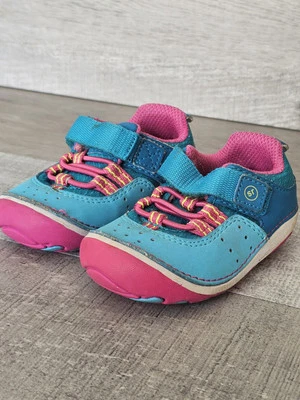 Zapatilla deportiva Stride Rite Soft Motion Ines de cuero azul/rosa para niños pequeños talla 3,5 M #4 Foto 1 de 4