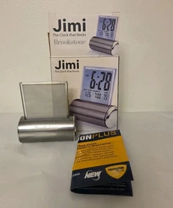 BROOKSTONE JIMI ‘THE CLOCK THAT ROCKS’ alarm temp date CLOCK Open Box - Picture 1 of 9