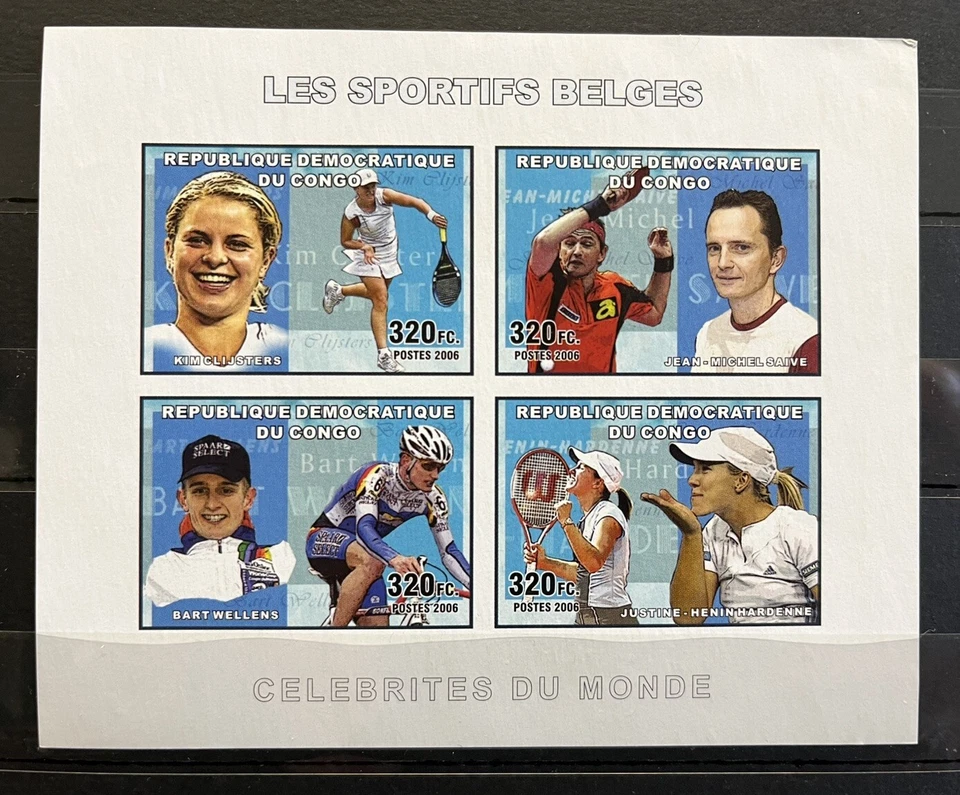 Tennis / Cyclists / Wellens / Hardenne - stamps 2006 Congo - Imperf. MNH**  CB3 - Image 1 of 1