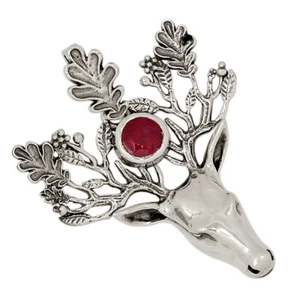 Liebes Gesicht - behandelter Rubin - Indien 925 Sterling Silber Anhänger Schmuck CP42052 - Bild 1 von 1
