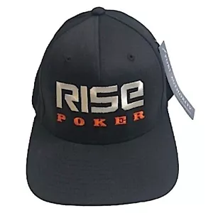 Rise Poker S/M Baseball Hat Flexfit Black Cap Sports Outdoors Sportswear - Picture 1 of 6