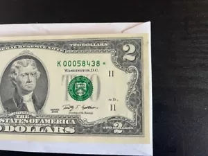 2009 $2 TWO DOLLAR STAR 🌟 NOTE/BILL (Dallas Texas k) Gem Unc Triple 000 Start - Picture 1 of 2