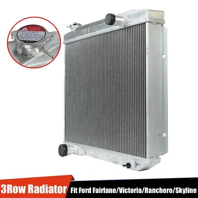 3 Row Aluminum Radiator For 1957-1959 Ford Fairlane Ranchero Edsel Mercury V8 - Image 1 of 4