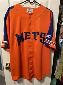 New York Mets Baseball Jersey Starter Men’s Orange Size XL - Picture 1 of 3