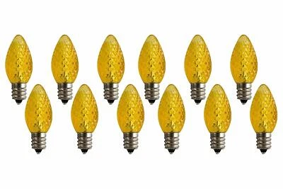 LED C7 Bulb E12 Candelabra Base 130V 0.58W UL UL 3 LEDs(Yellow, Pack of 12) - Image 1 of 2