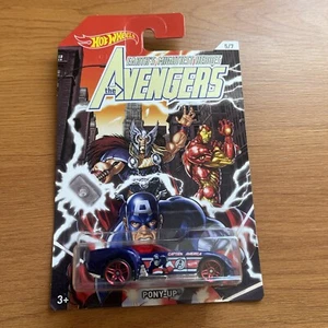 2018 Hot Wheels The Avengers Wal Mart Exclusive #5 Pony-Up Captain America (b) - Picture 1 of 2