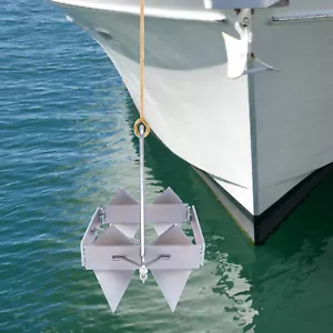 25 lb Folding Box Anchor Hold Slide Cube Galvanized Steel Boat Anchor Foldable - Bild 1 von 16