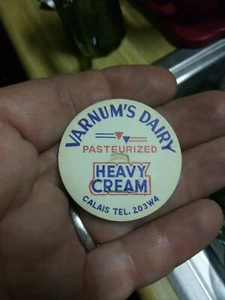 Rare Varnum's Dairy Calais Maine Milk Bottle Cap - Picture 1 of 1